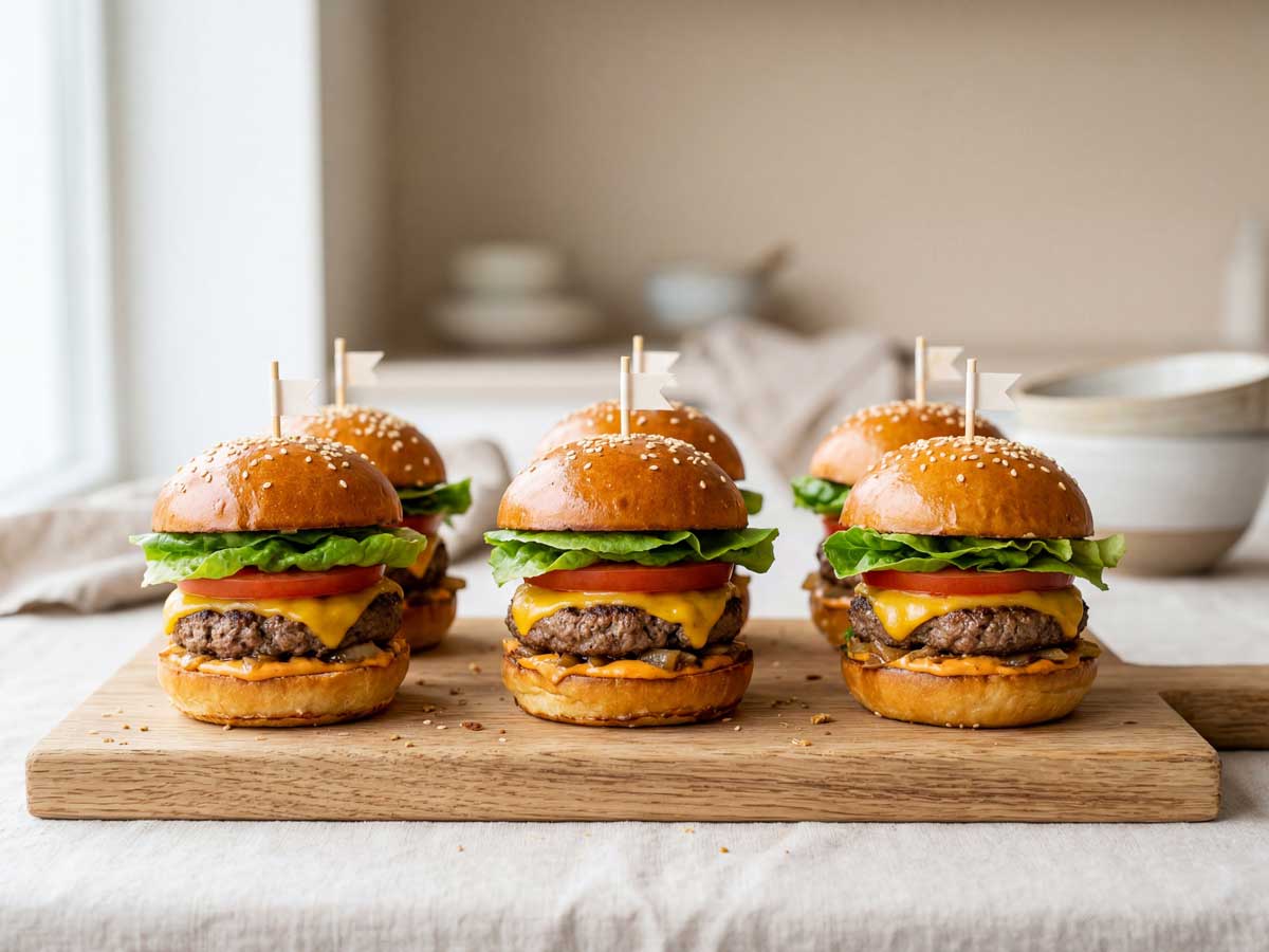 Mini hamburgers maken in een gewone koekenpan