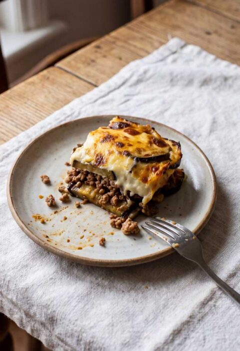 Moussaka opwarmen in een oven