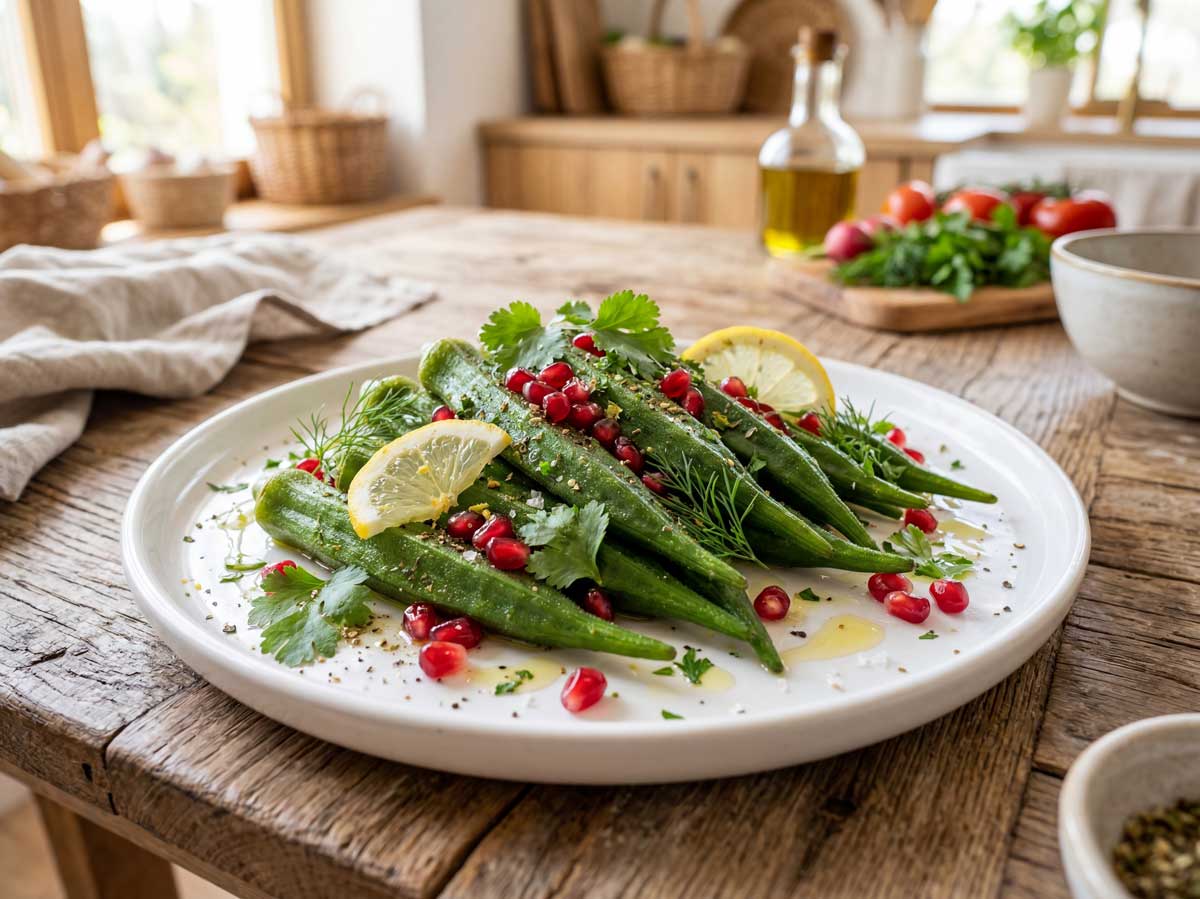 Okra koken in ruim water