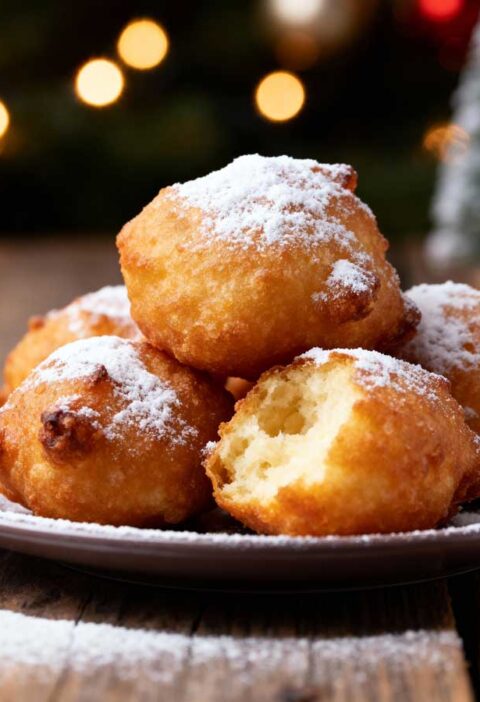 Oliebollen opwarmen in een voorverwarmde oven op 180 graden
