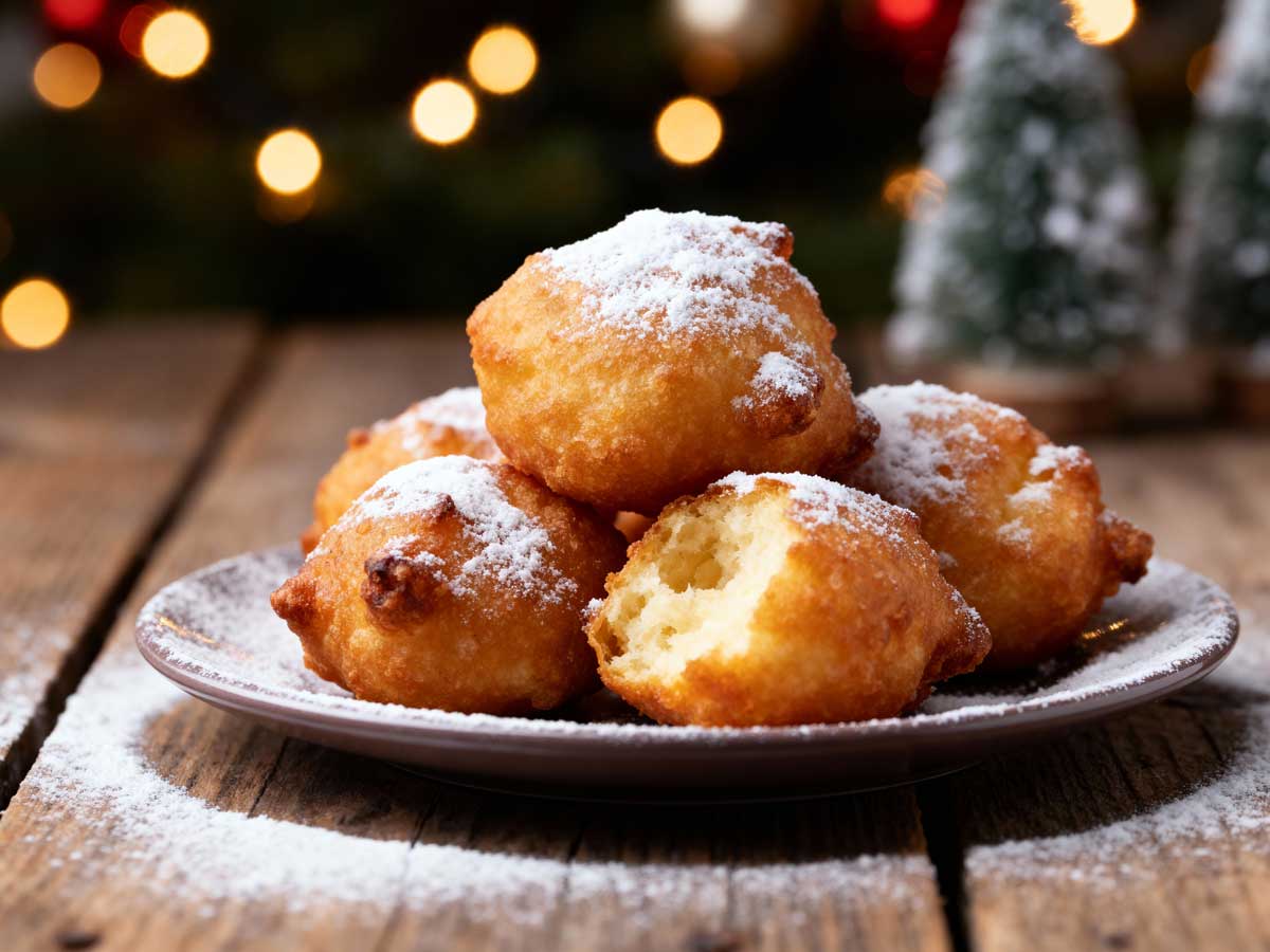 Oliebollen opwarmen in een voorverwarmde oven op 180 graden