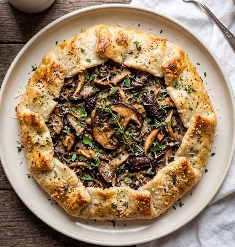 Paddenstoelengalette maken in een oven