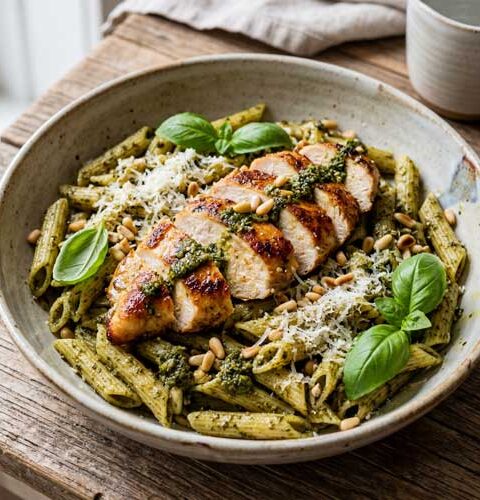 Pasta pesto met kip maken