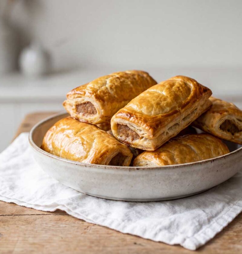 Saucijzenbroodje opwarmen in een oven