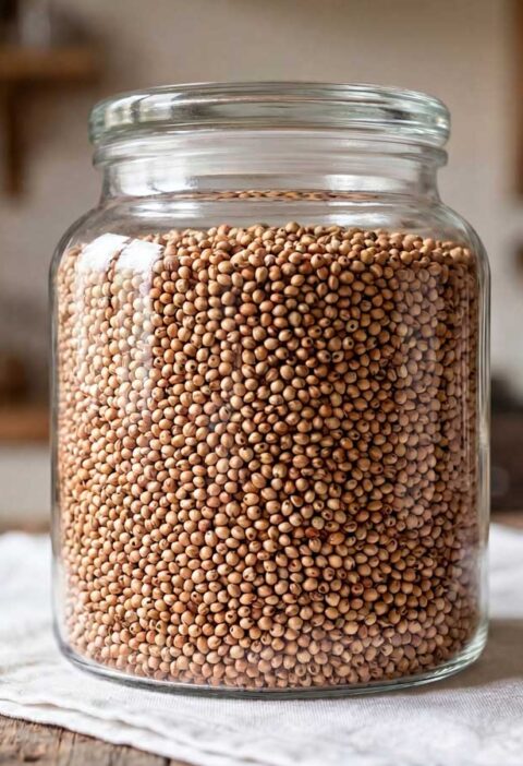 Sorghum koken in ruim water