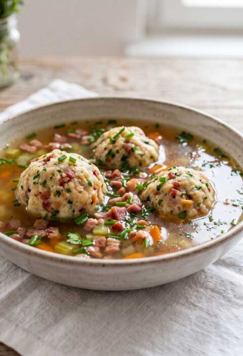 Speckknödelsuppe maken zoals we dat in Tirol doen