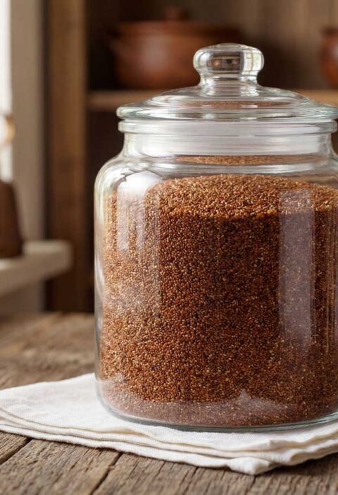 Teff koken in ruim water met een snufje zout