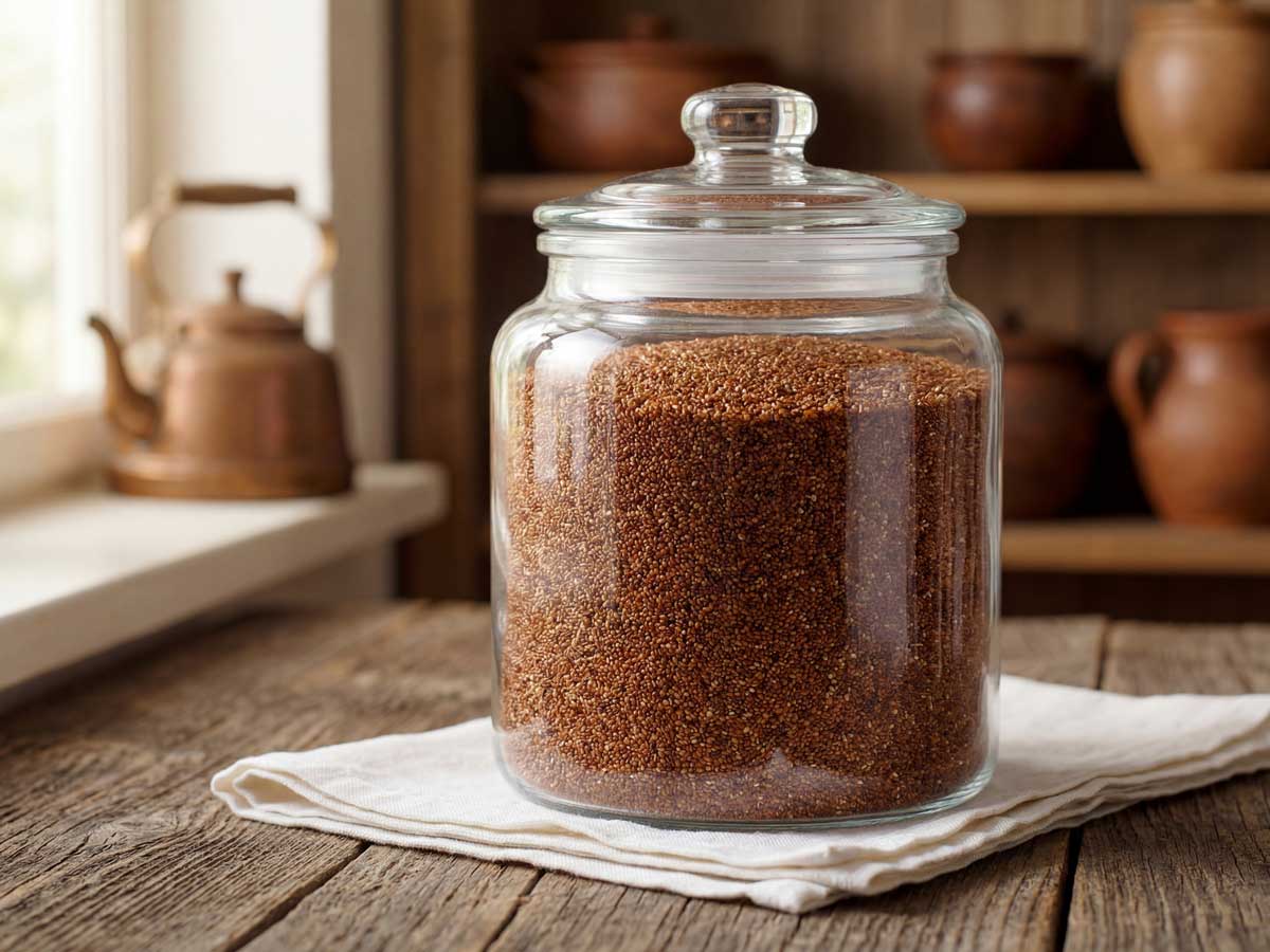 Teff koken in ruim water met een snufje zout