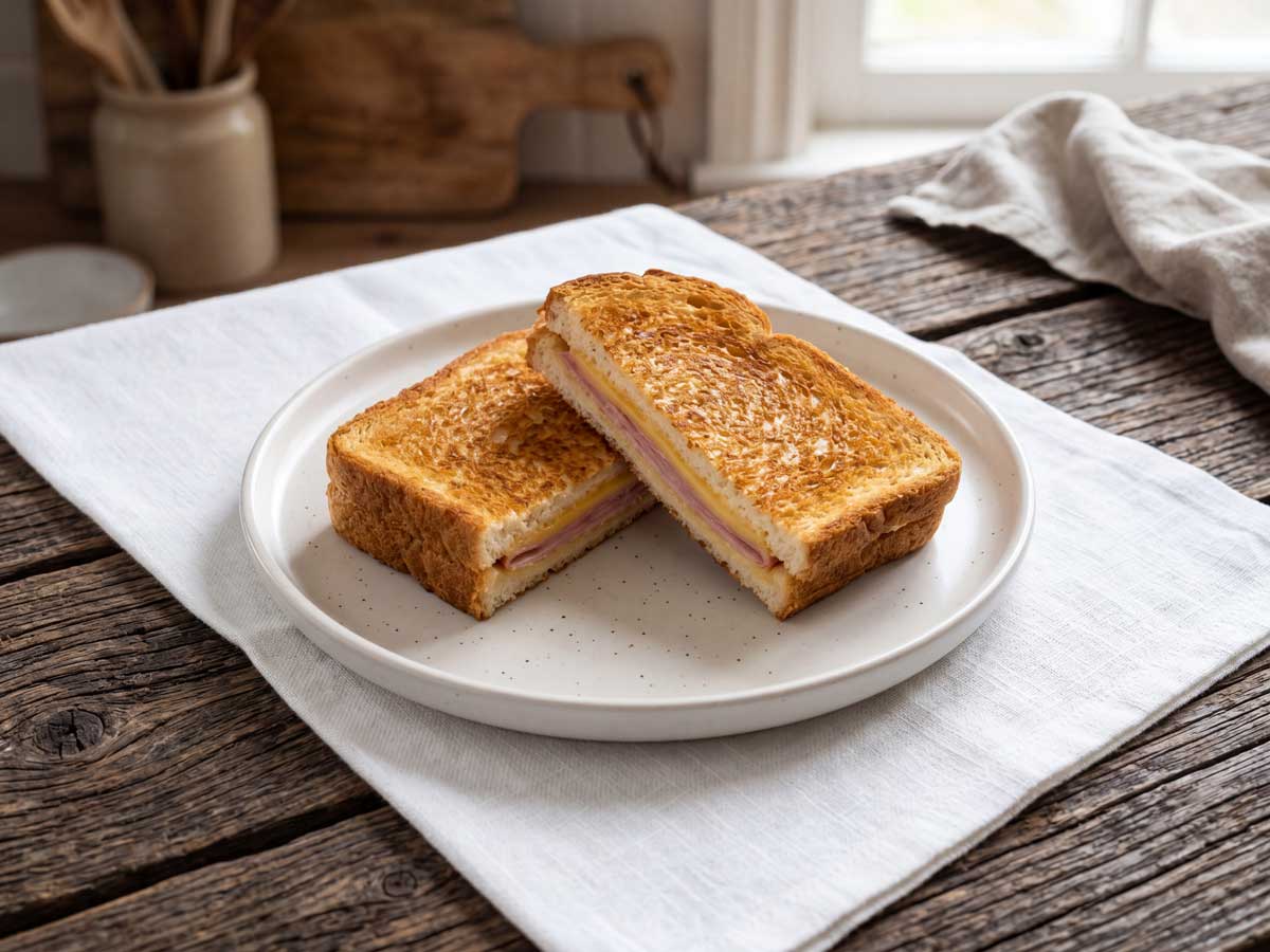 Tosti opwarmen in een airfryer op 180 graden