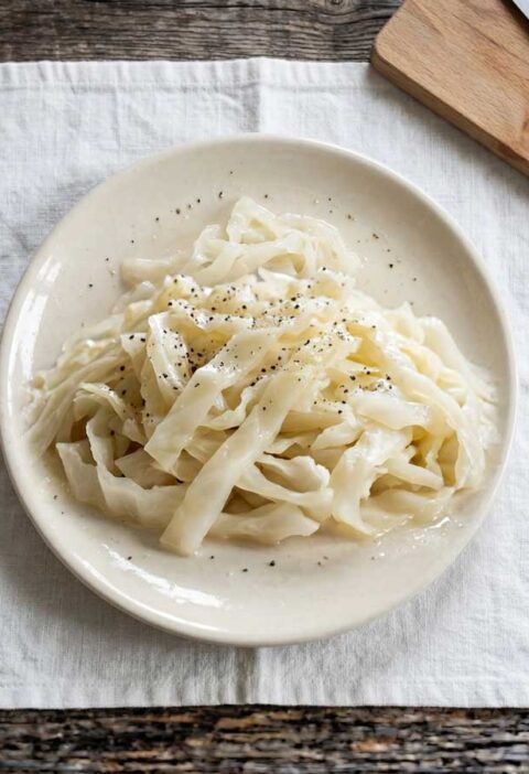 Witte kool koken in een gewone pan