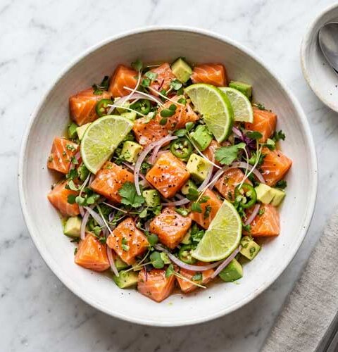 Zalm ceviche maken