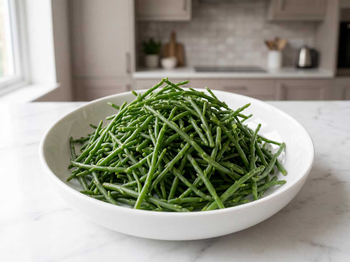 Zeekraal koken in een gewone pan
