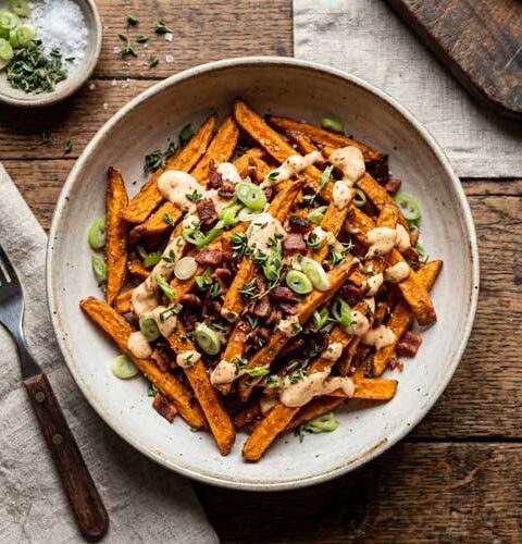 Zoete aardappel friet maken