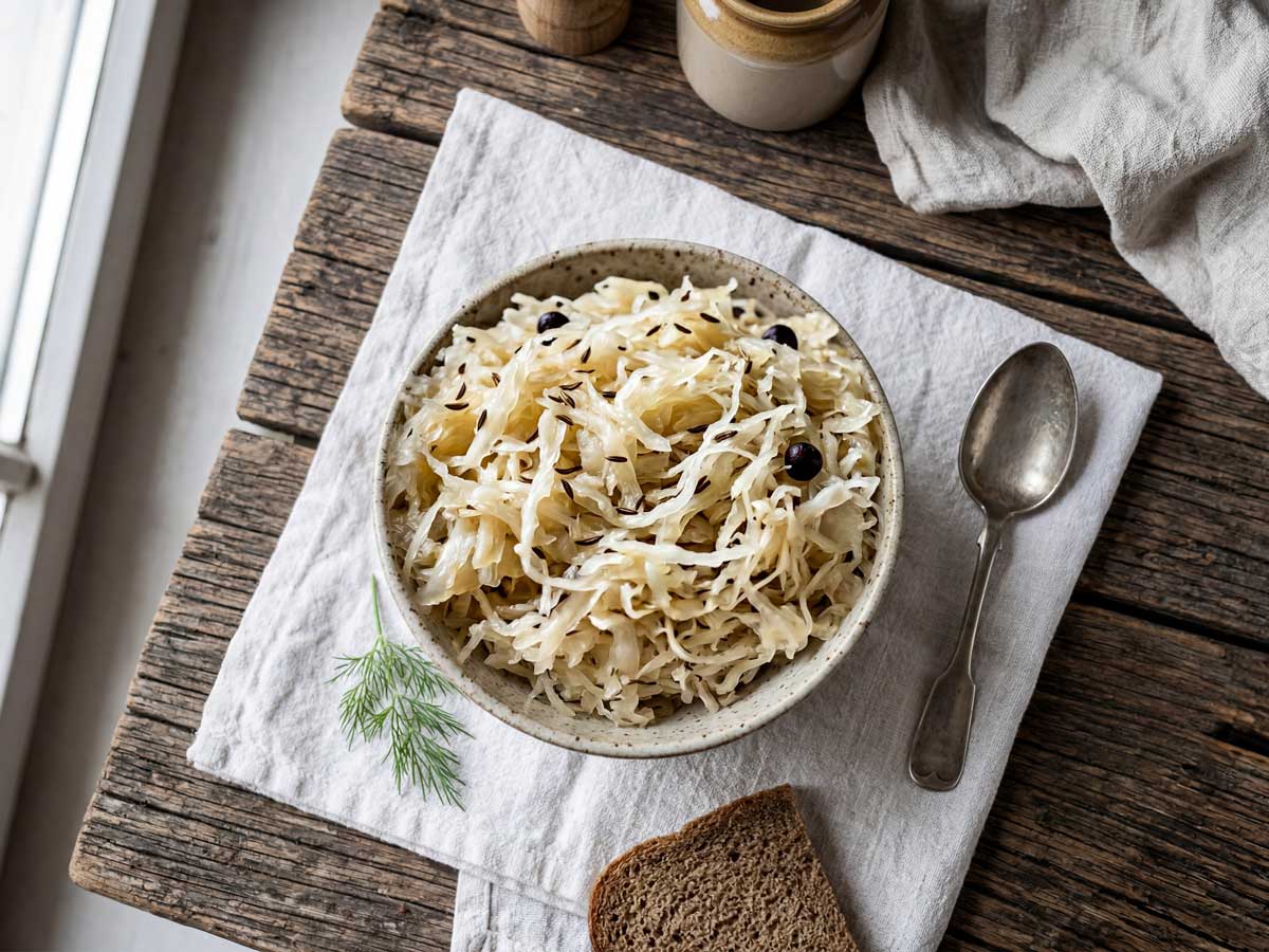 Zuurkool koken in een gewone pan