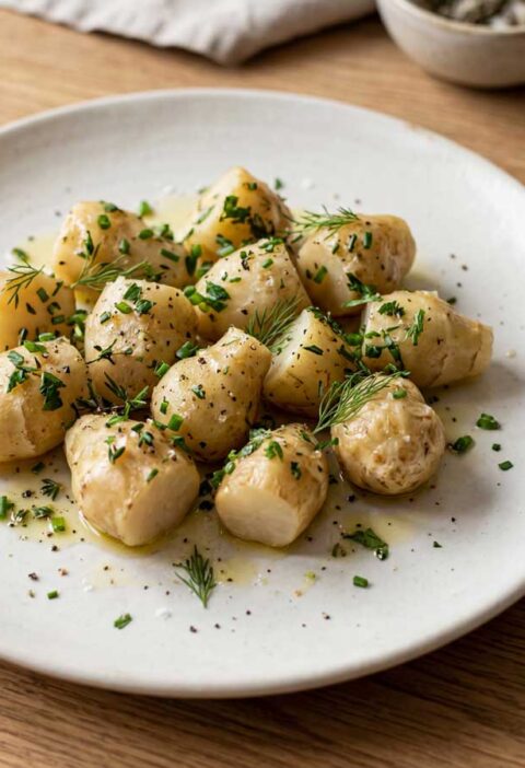 Aardpeer koken in een pan met ruim water