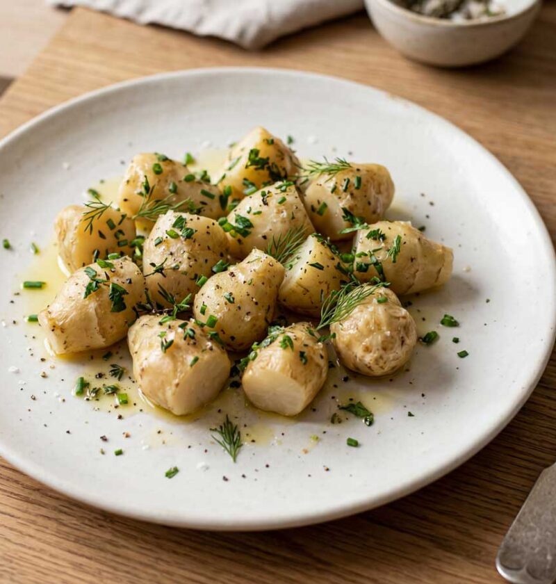 Aardpeer koken in een pan met ruim water