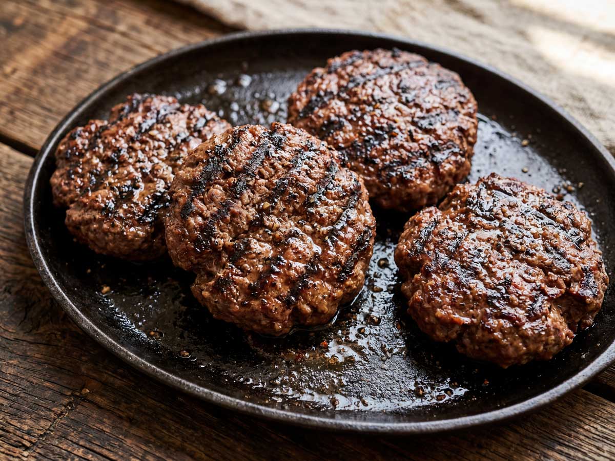 Beefburger bakken in een gewone koekenpan