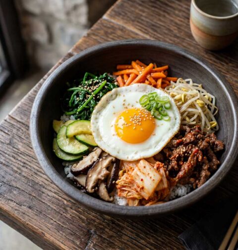 Bibimbap maken, met o.a. een spiegelei