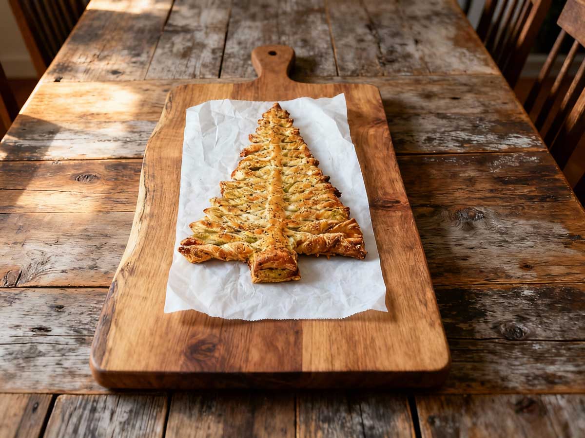 Bladerdeeg kerstboom maken in een oven