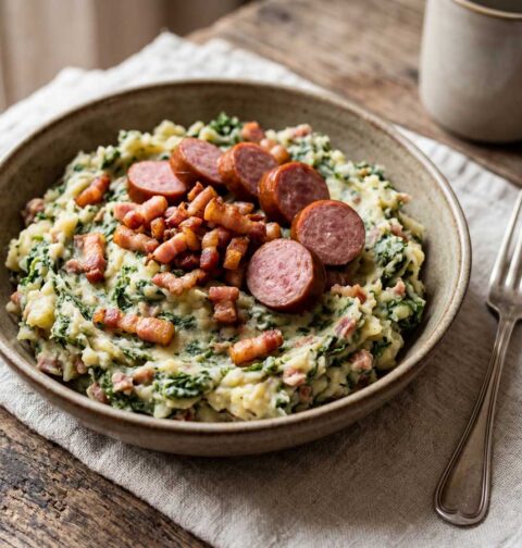 Boerenkool koken in een gewone pan, maak er stamppot van
