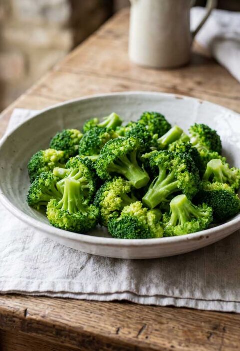Broccoli opwarmen in een koekenpan met deksel