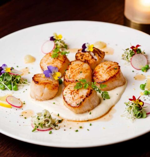 Coquilles bakken in een gietijzeren koekenpan