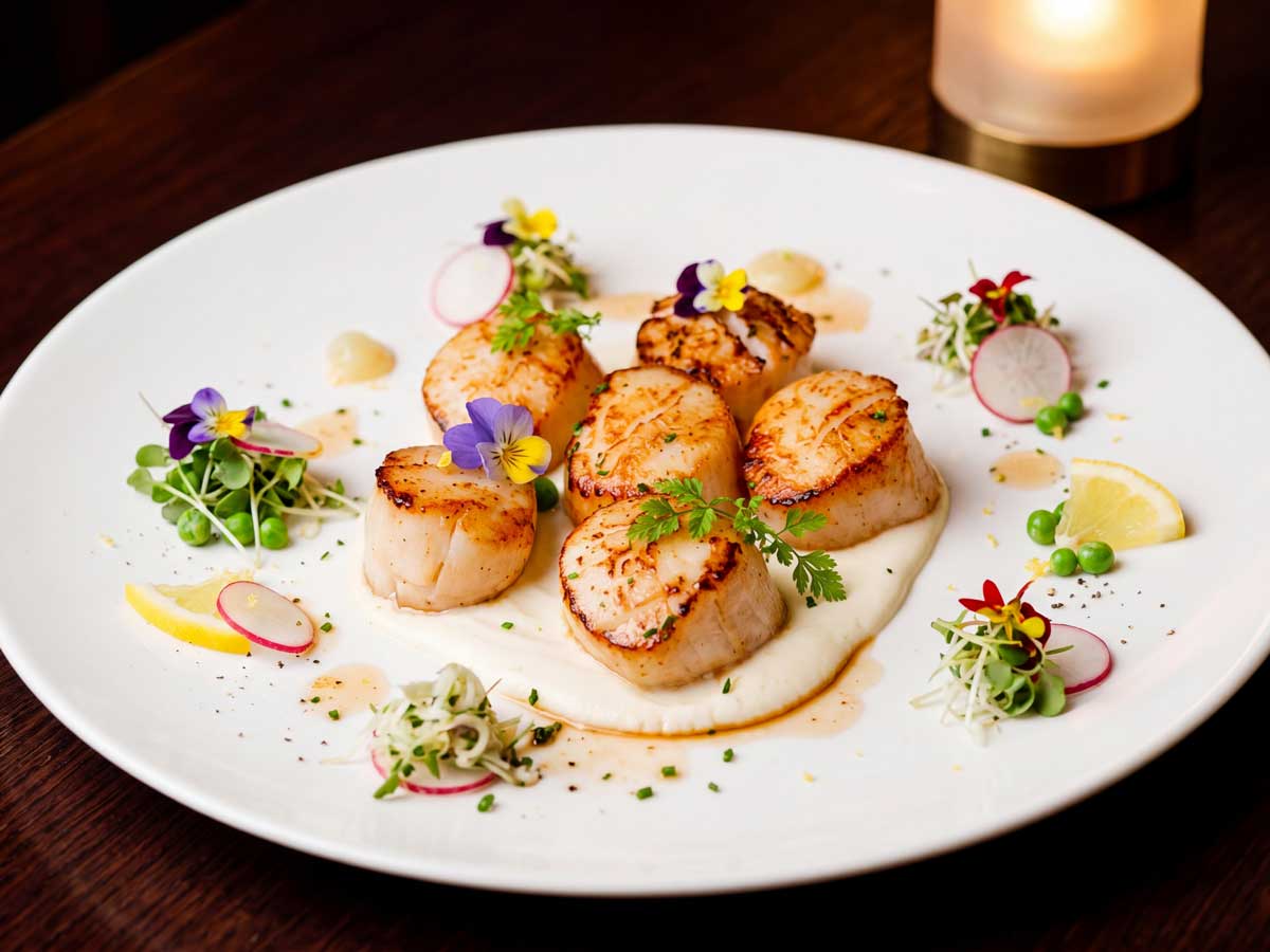 Coquilles bakken in een gietijzeren koekenpan