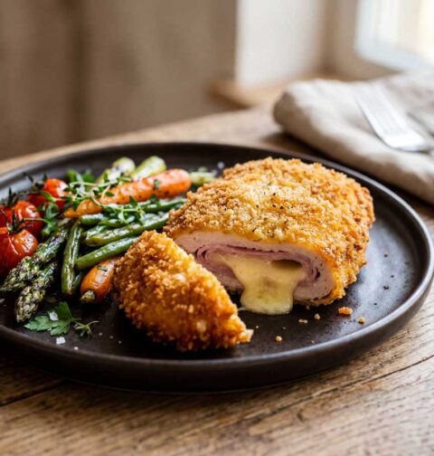 Cordon bleu bakken in een koekenpan