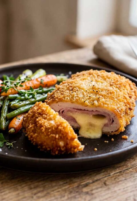 Cordon bleu bakken in een koekenpan