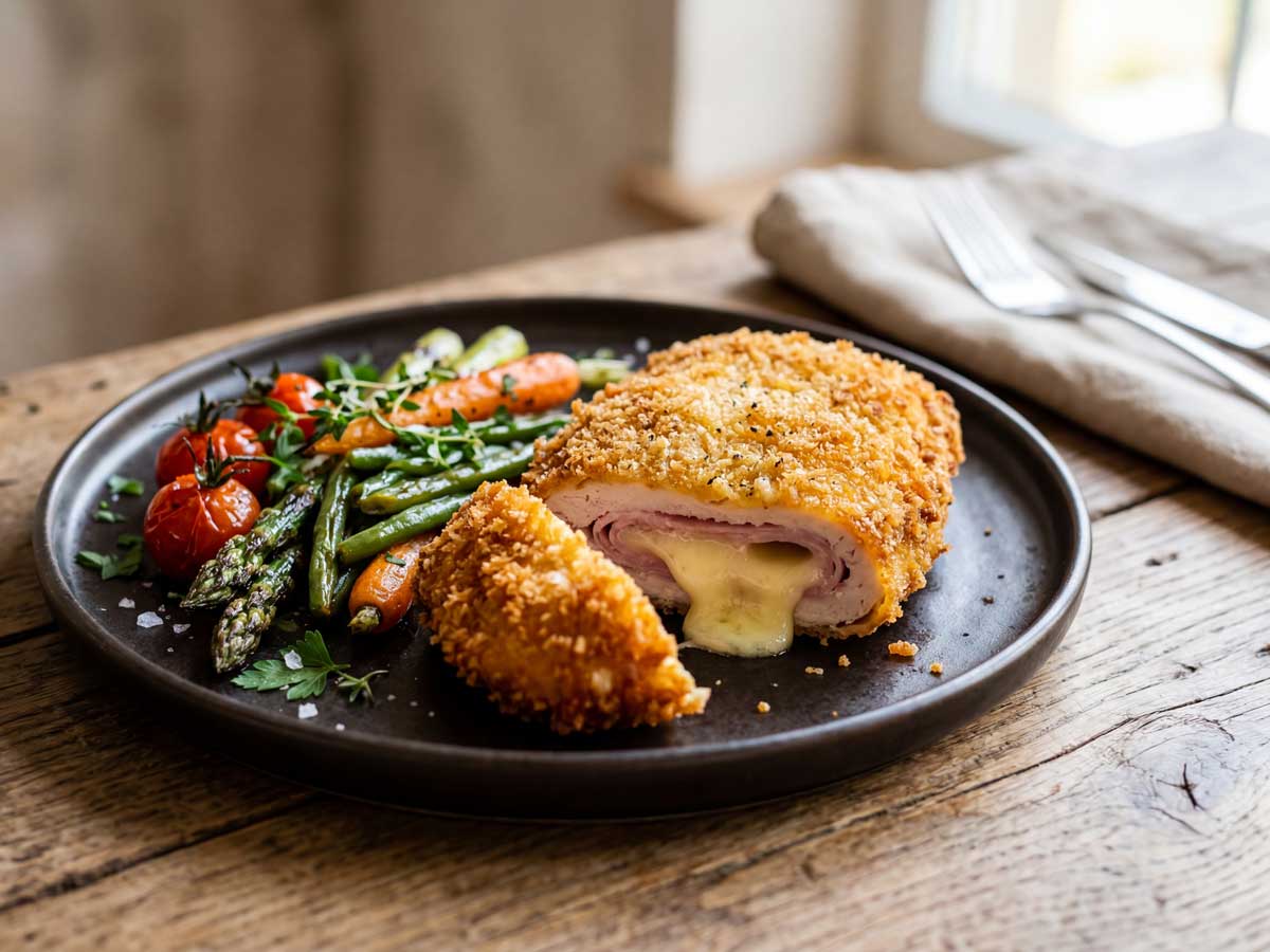 Cordon bleu bakken in een koekenpan