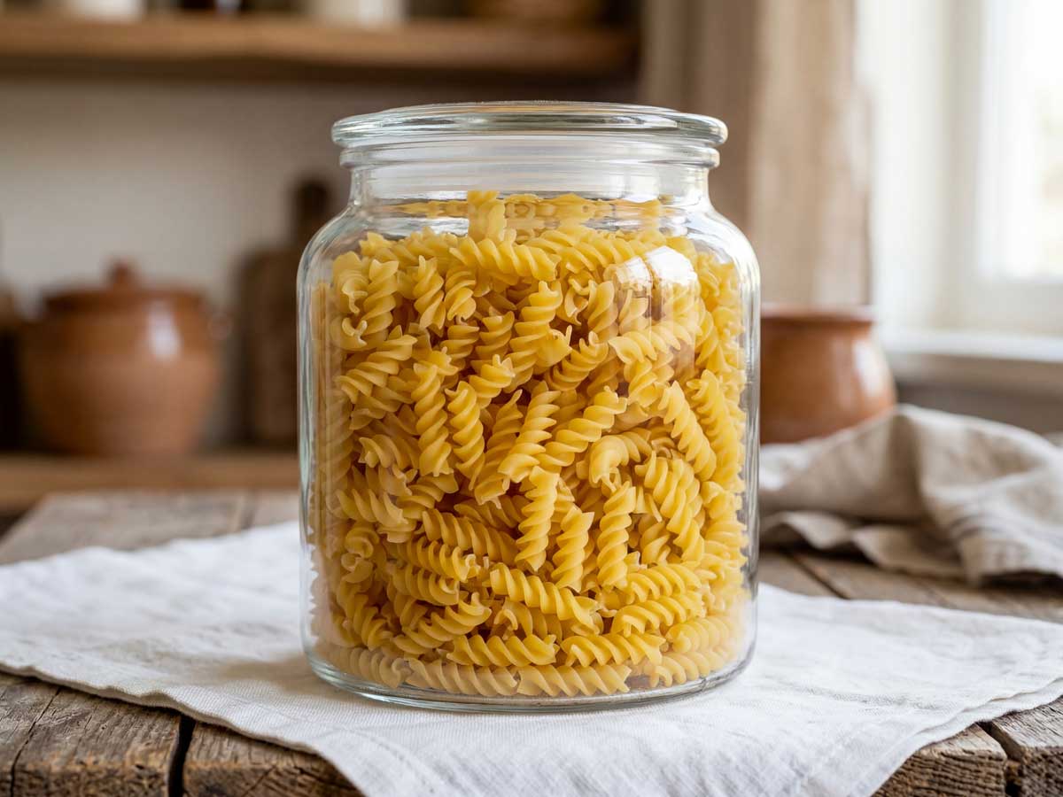 Fusilli koken in een gewone pan in de keuken van Wilhelmus Hengstmengel