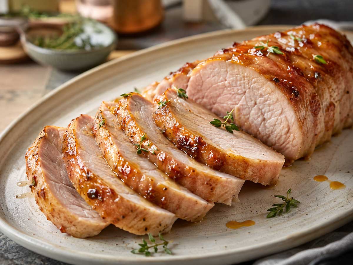 Geglaceerde varkensfilet met mango uit de keuken van Wilhelmus Hengstmengel