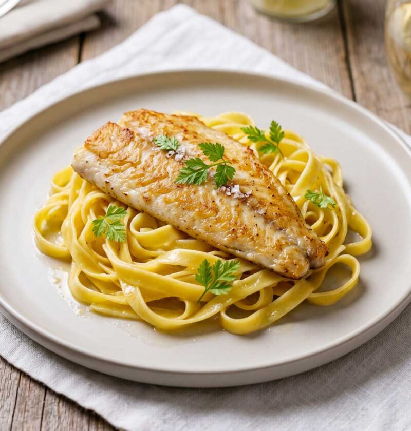 Heek bakken in een koekenpan met dikke bodem in de keuken van Wilhelmus Hengstmengel
