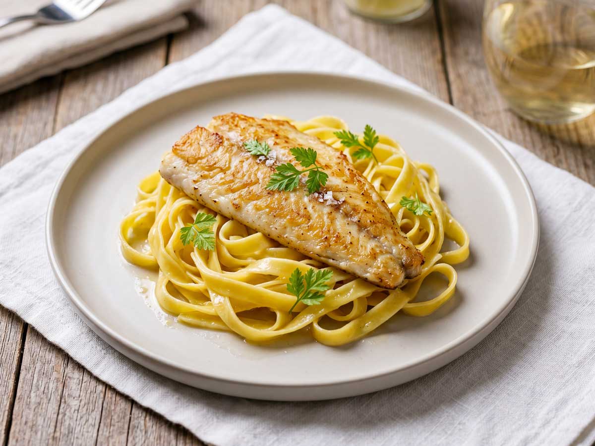Heek bakken in een koekenpan met dikke bodem in de keuken van Wilhelmus Hengstmengel