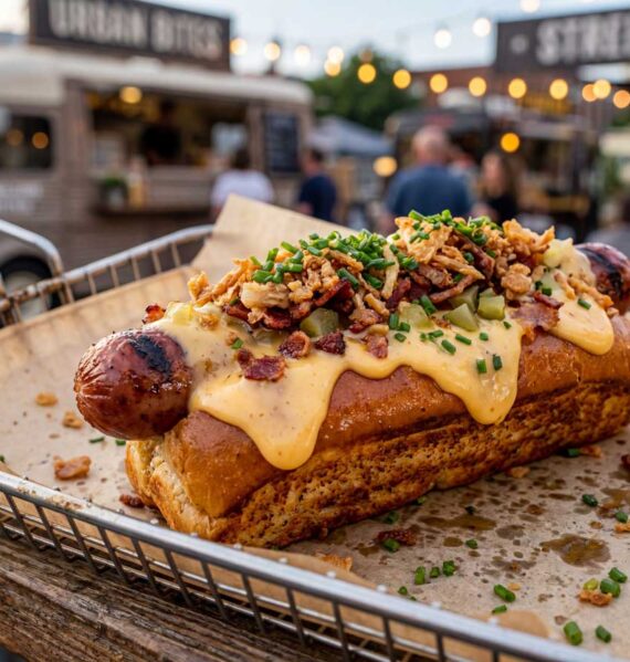 Hotdog opwarmen in een magnetron