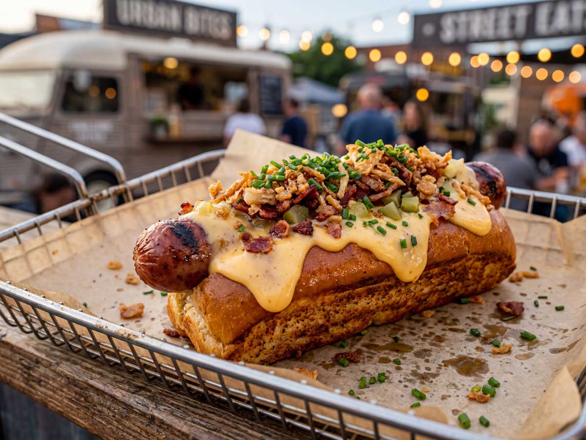 Hotdog opwarmen in een magnetron