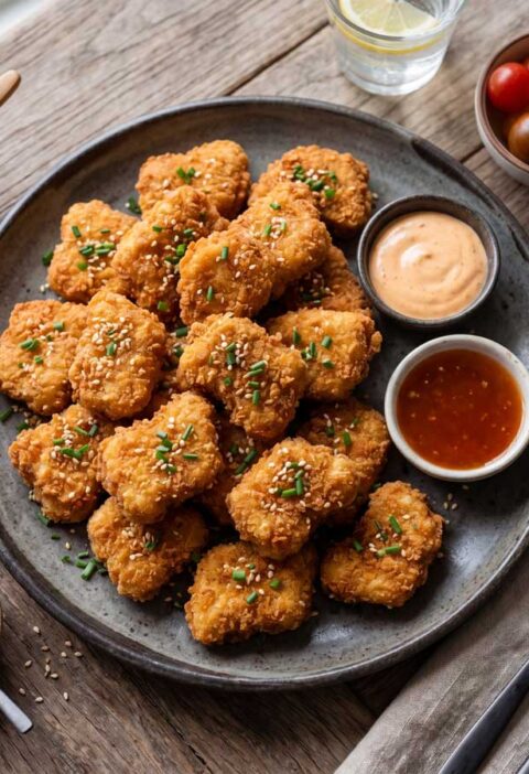 Kipnuggets bakken in een koekenpan