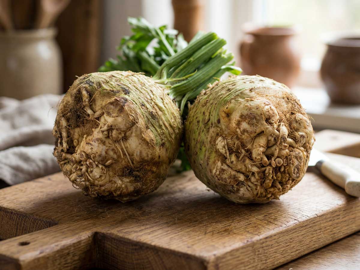 Knolselderij koken, in repen gesneden, zoals Wilhelmus Hengstmengel dat vaak doet