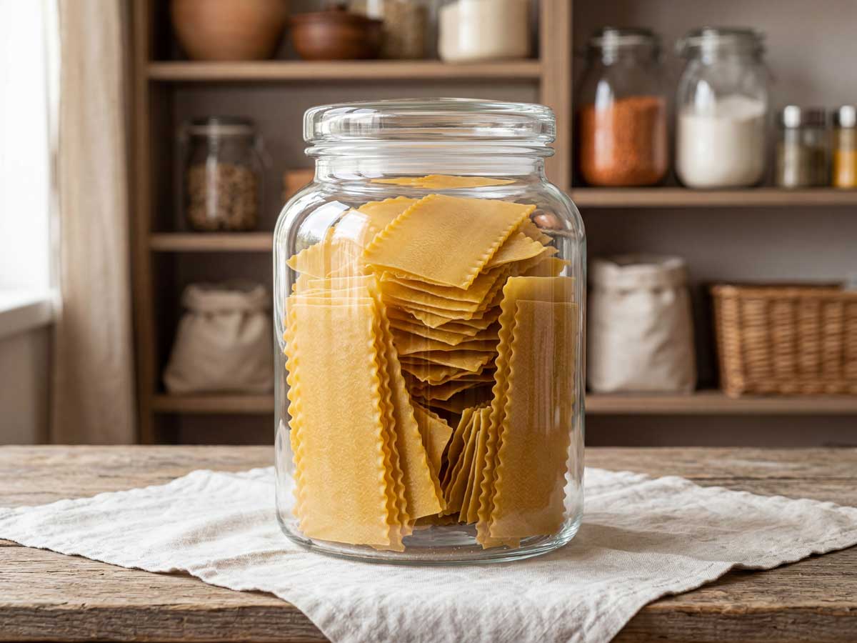 Lasagne koken, slechts 1 tot 2 minuten in kokend water