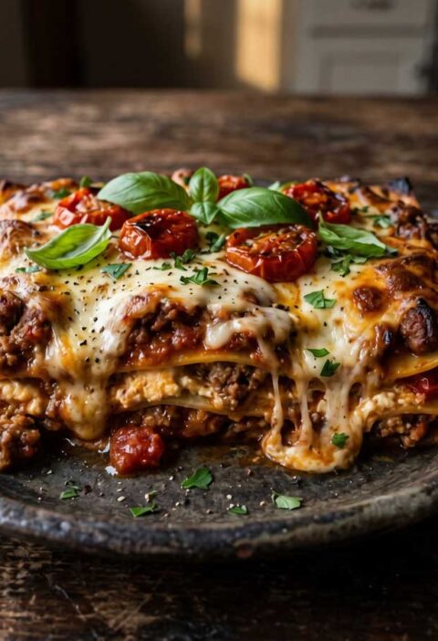 Lasagne opwarmen in een oven op 180 graden