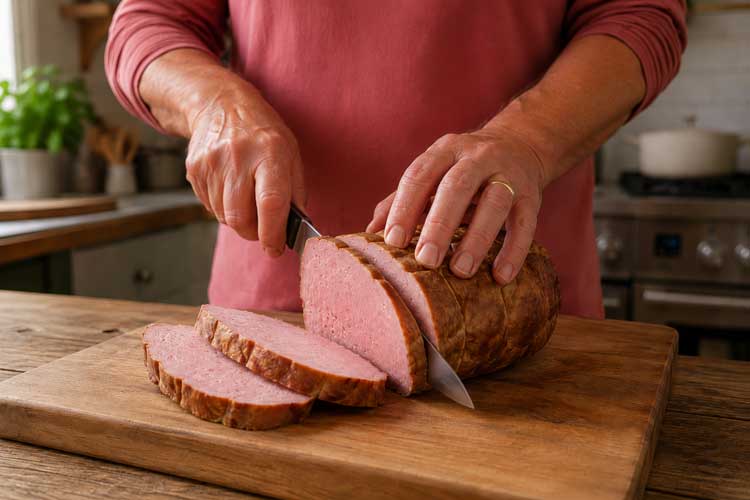 Leverkaas in plakken snijden, en ze hoeven niet perfect te zijn