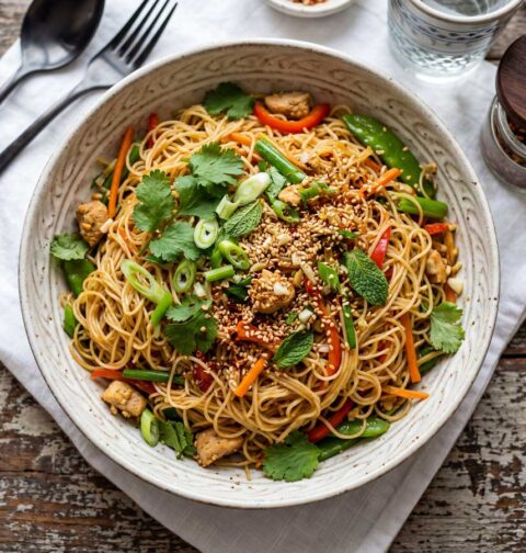 Mihoen koken in een ruime pan