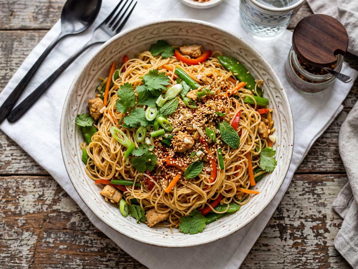 Mihoen koken in een ruime pan