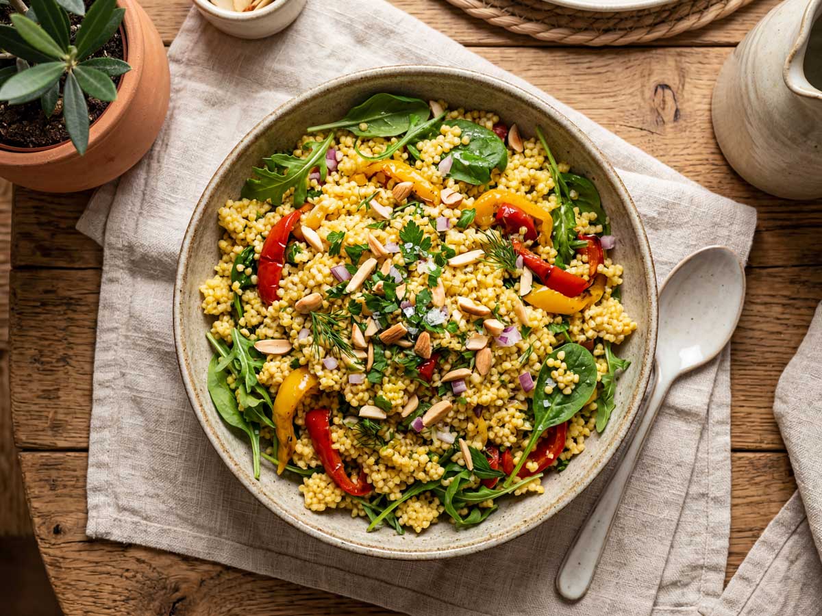 Millet koken in een pan op een middelhoog vuur
