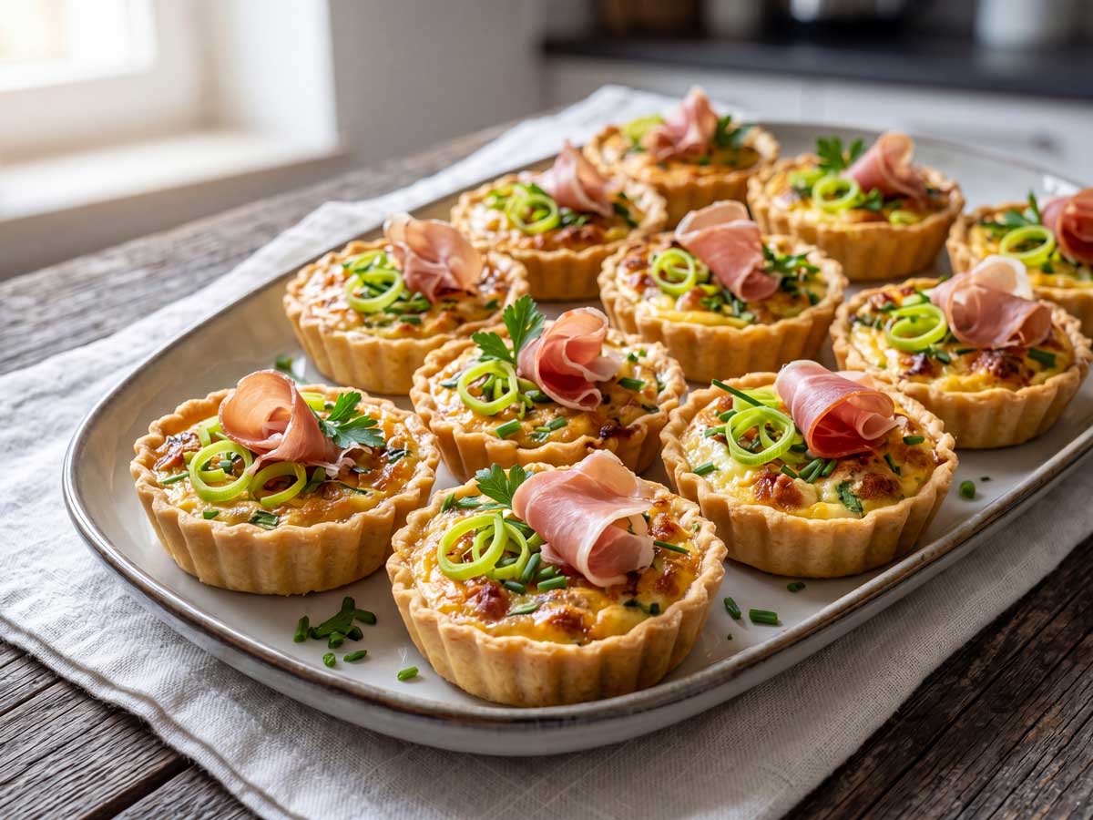 Mini quiches met parmaham en prei maken