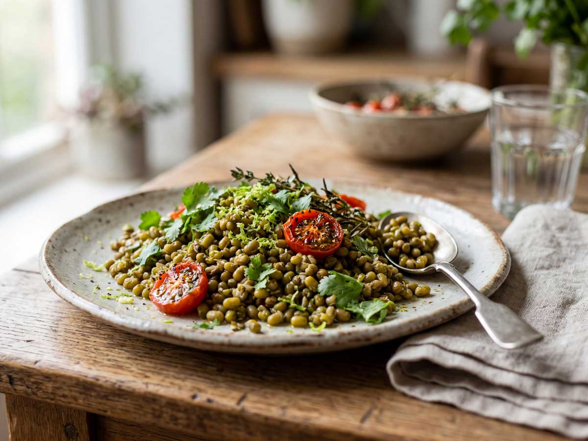 Mungbonen koken in een gewone pan