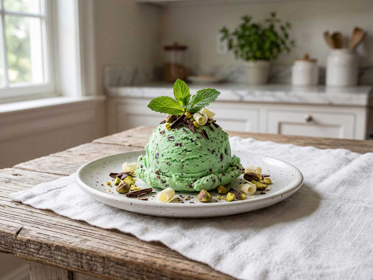 Munt ijs maken in een ijsmachine