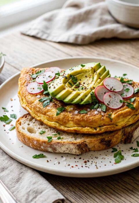 Omelet opwarmen in een oven of in een airfryer