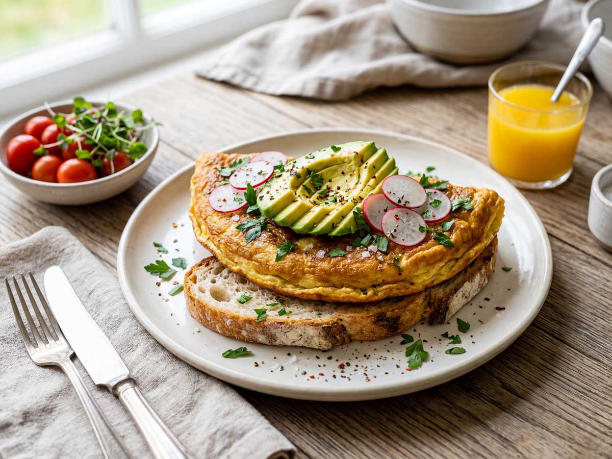 Omelet opwarmen in een oven of in een airfryer