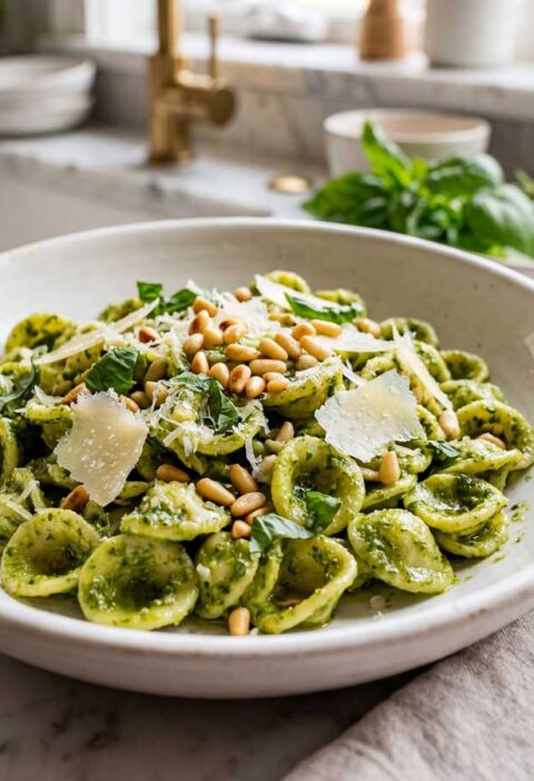 Orecchiette koken in een grote pan